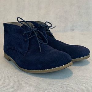 Franco Sarto Suede Blue Lace Up Oxford Boots